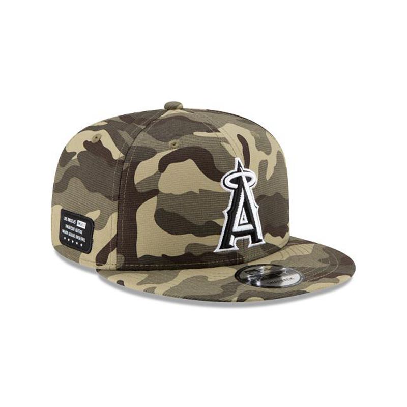 MLB Los Angeles Angels Armed Forces Weekend 9Fifty Snapback (BRF9991) - Green New Era Caps